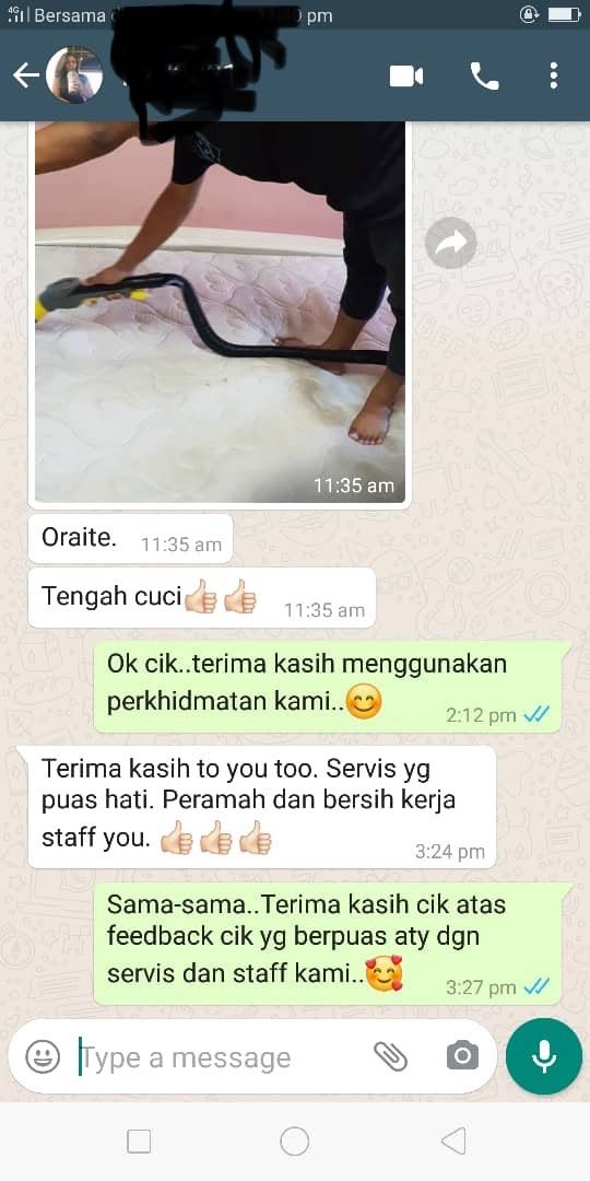 Maklum balas pelanggan yang berpuas hati dengan servis